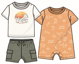 Desert Road Trip 3-Piece Short Set & Romper β 0/3M-6/9M